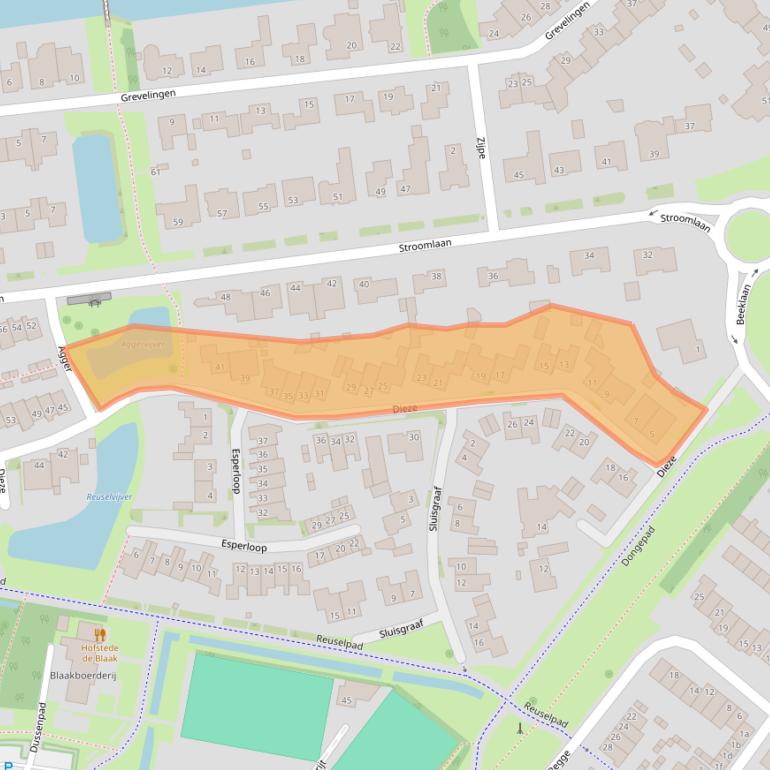 Kaart van postcodegebied 5032XE.