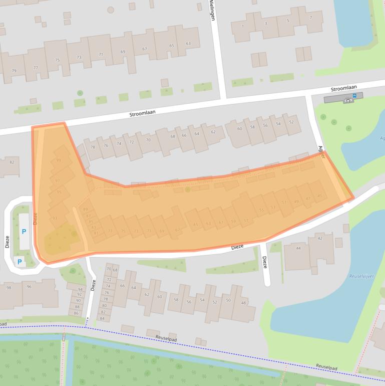 Kaart van postcodegebied 5032XG.