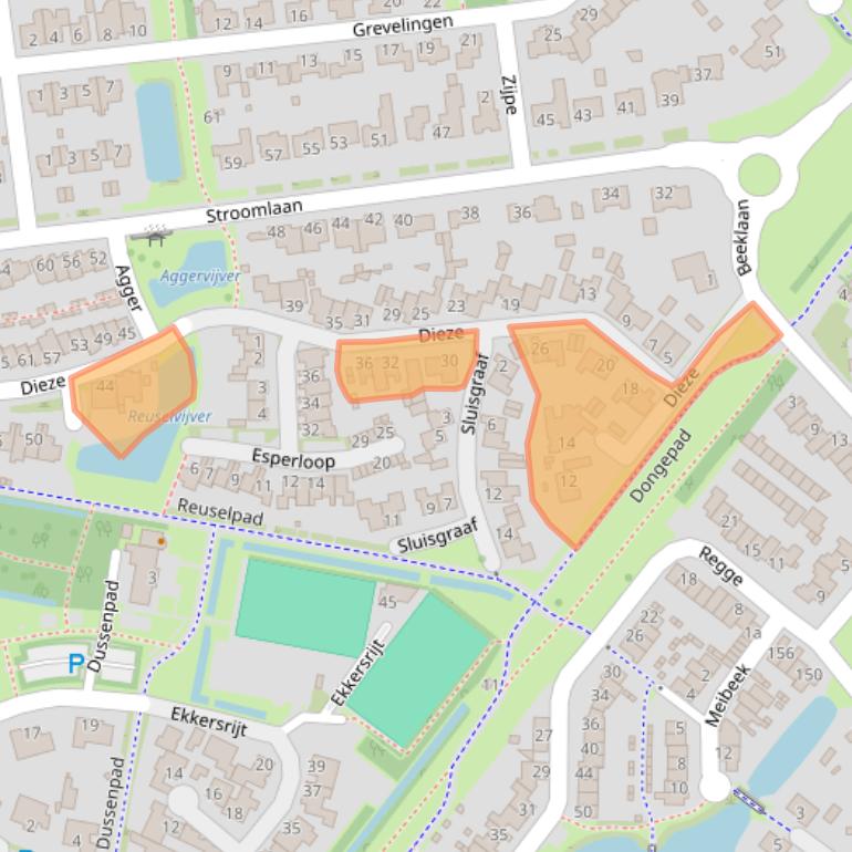 Kaart van postcodegebied 5032XH.