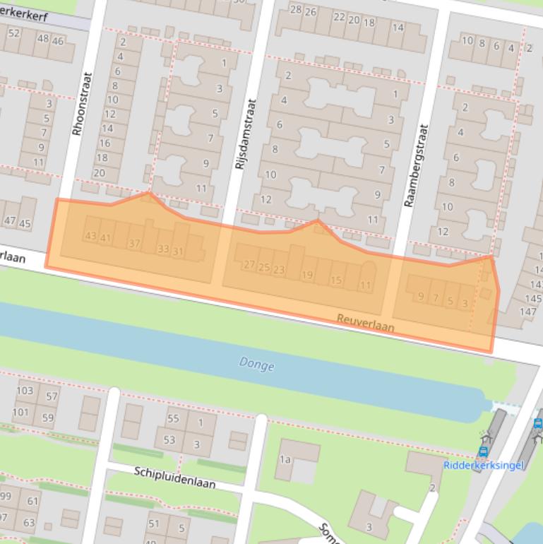 Kaart van postcodegebied 5035AA.