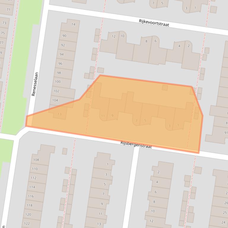 Kaart van postcodegebied 5035BE.