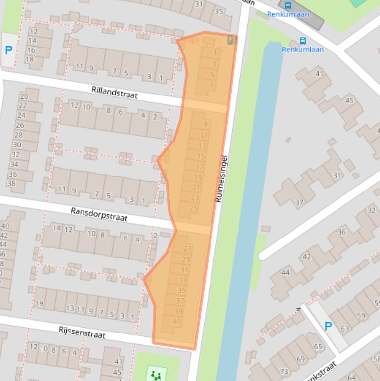 Kaart van postcodegebied 5035BM.