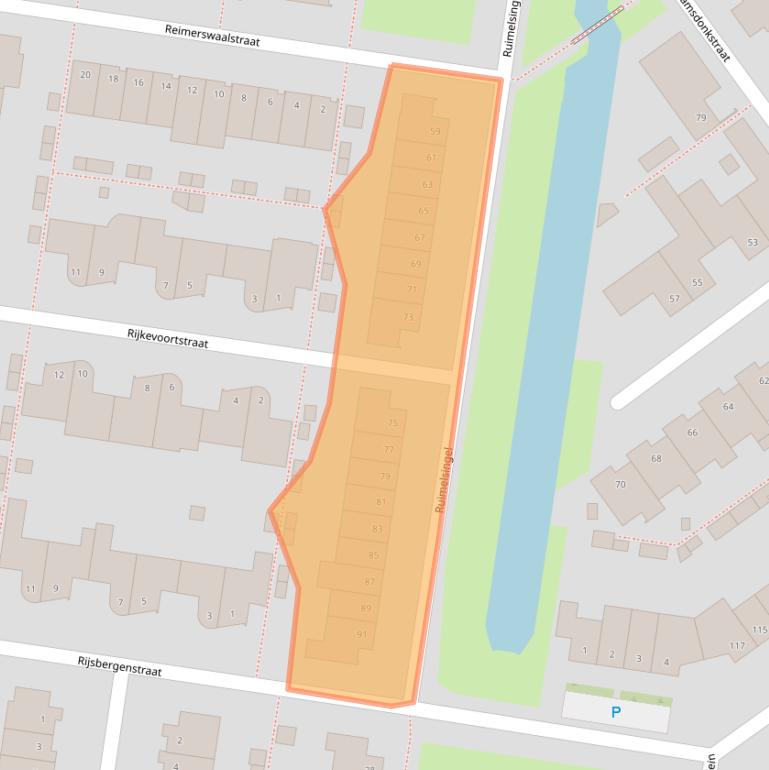 Kaart van postcodegebied 5035BN.