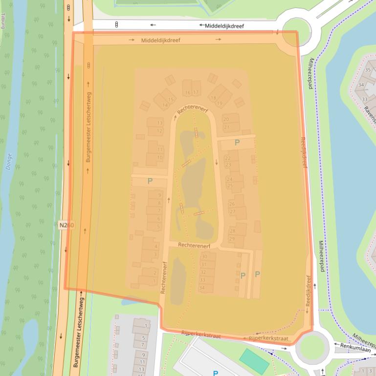 Kaart van postcodegebied 5035BS.