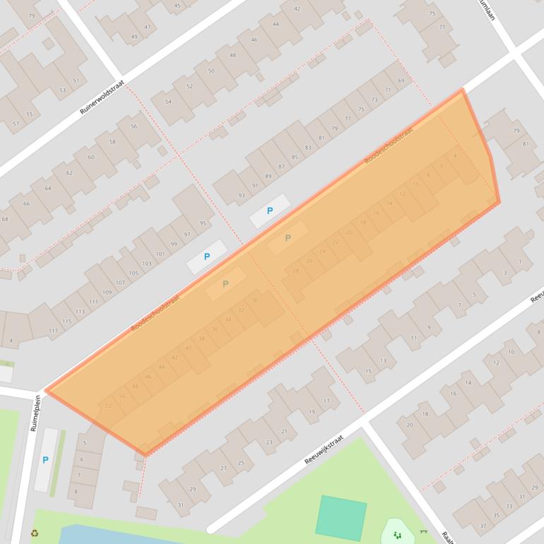 Kaart van postcodegebied 5035CG.