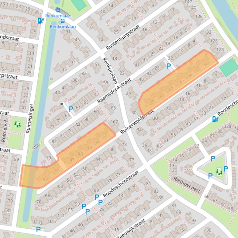 Kaart van postcodegebied 5035DA.