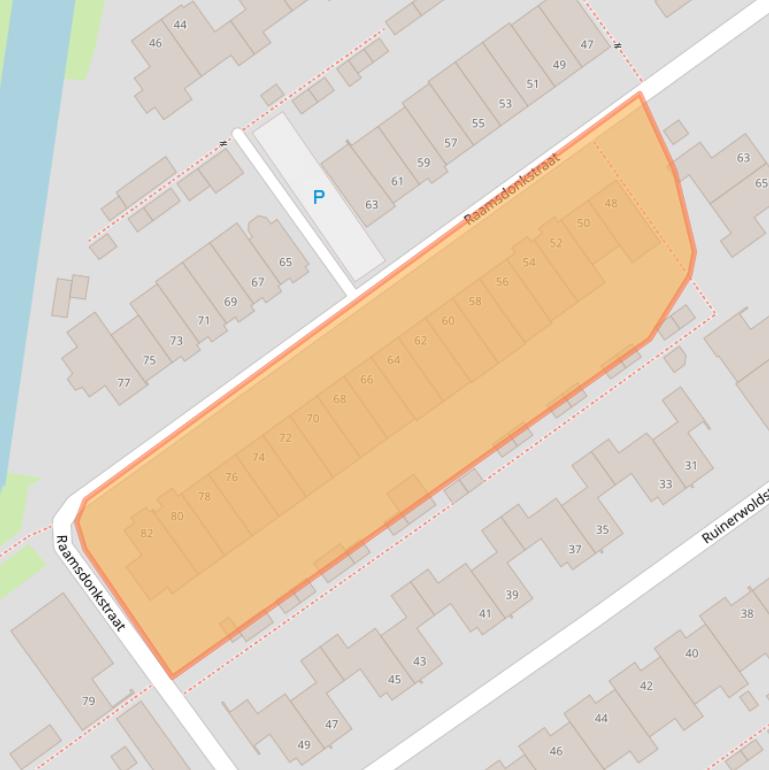 Kaart van postcodegebied 5035DG.