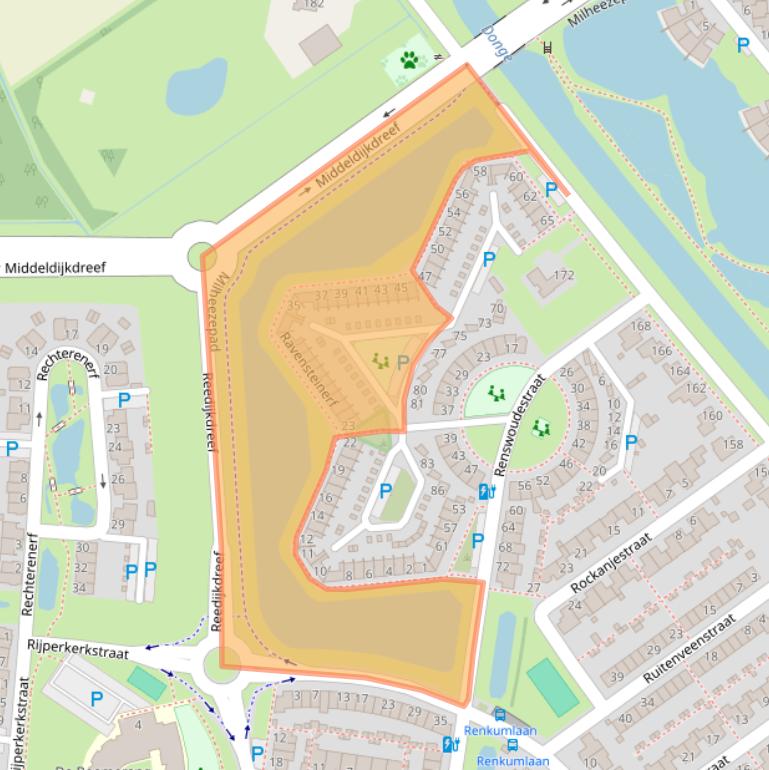 Kaart van postcodegebied 5035EG.