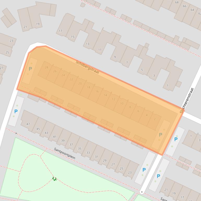 Kaart van postcodegebied 5035HB.