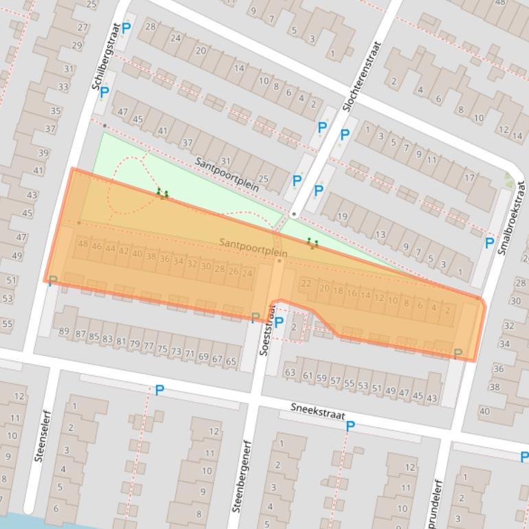 Kaart van postcodegebied 5035HE.