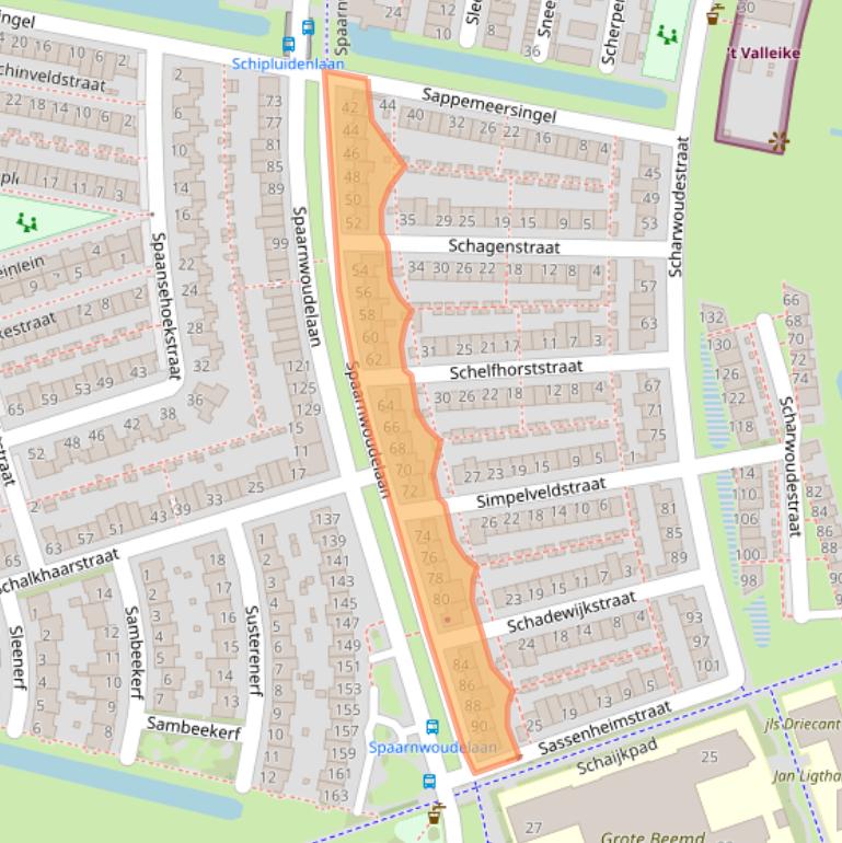 Kaart van postcodegebied 5035HW.