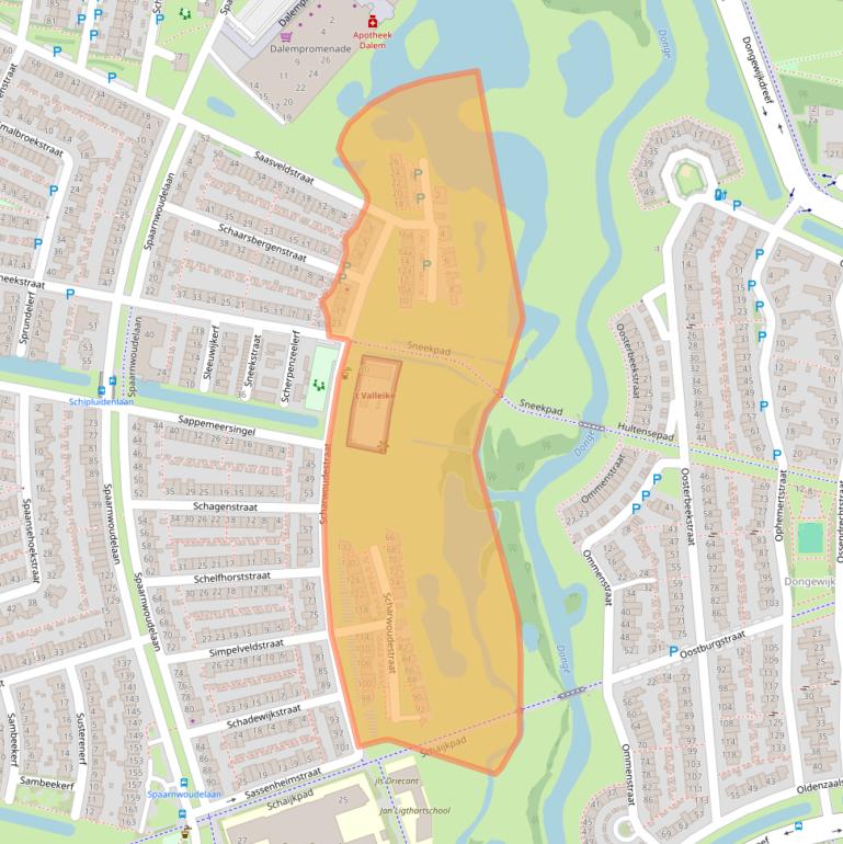 Kaart van postcodegebied 5035LN.