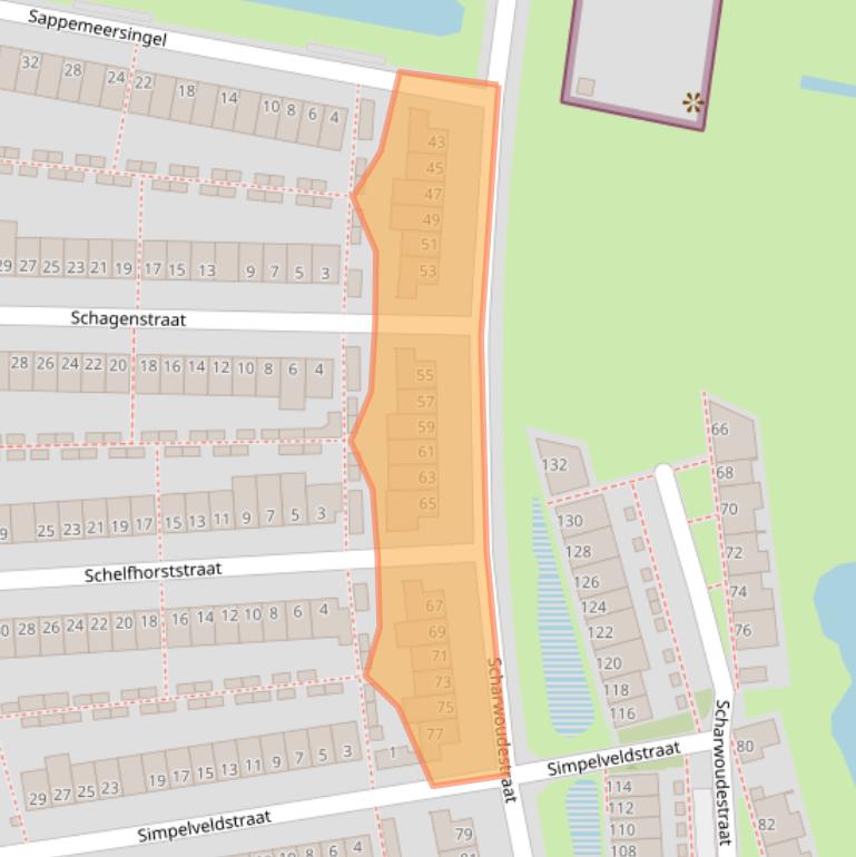 Kaart van postcodegebied 5035LP.