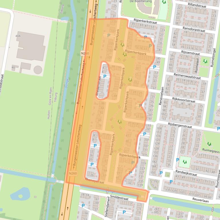 Kaart van postcodegebied 5035MH.