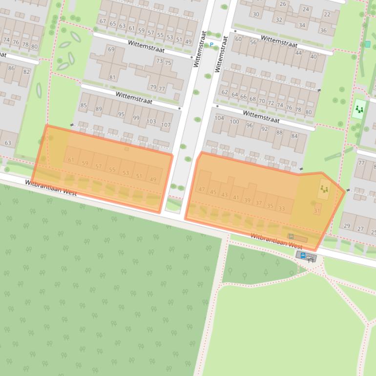 Kaart van postcodegebied 5036AB.