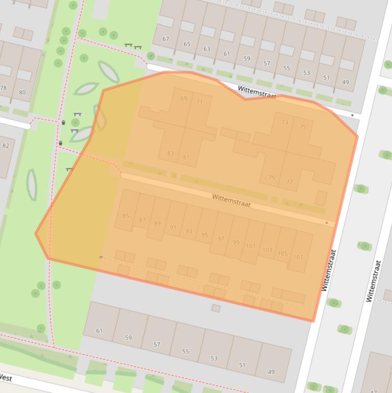 Kaart van postcodegebied 5036AL.