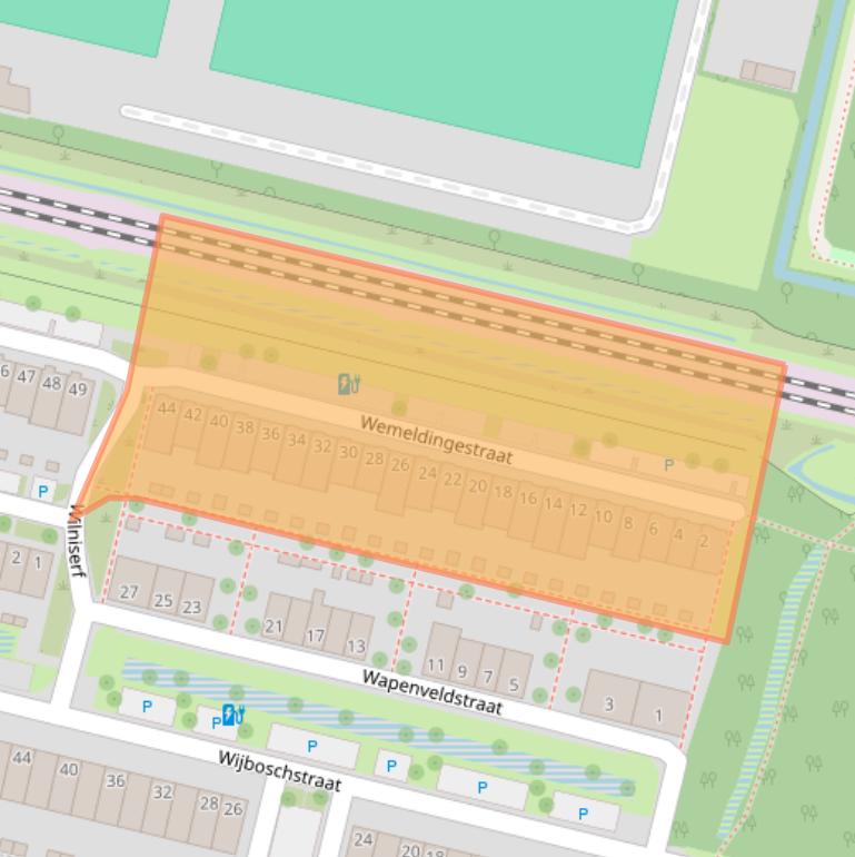 Kaart van postcodegebied 5036AW.