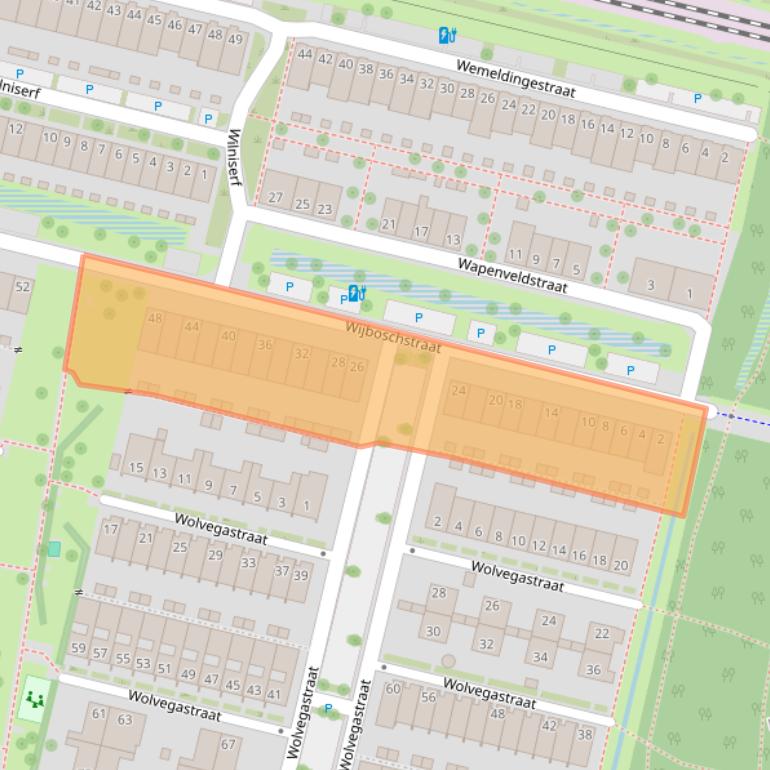 Kaart van postcodegebied 5036BA.