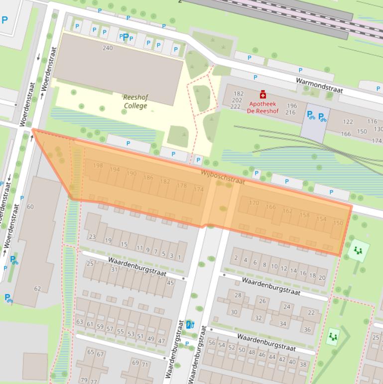 Kaart van postcodegebied 5036BD.