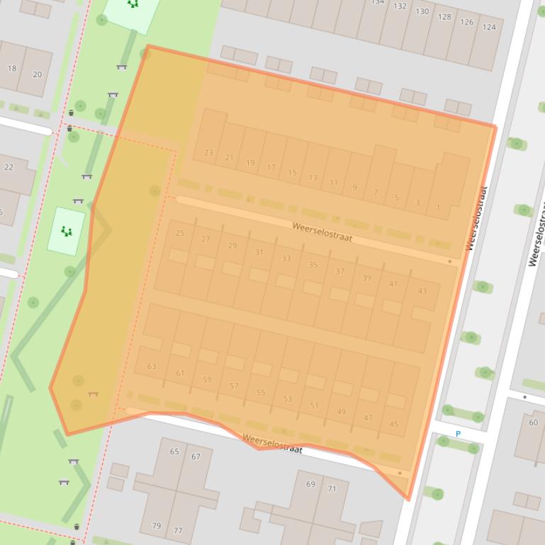 Kaart van postcodegebied 5036BE.