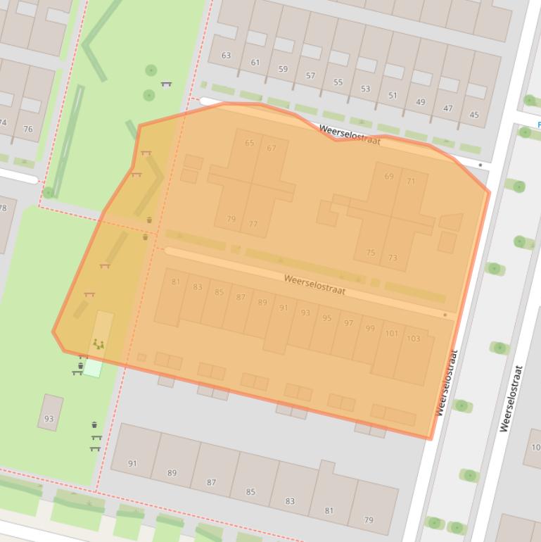 Kaart van postcodegebied 5036BG.