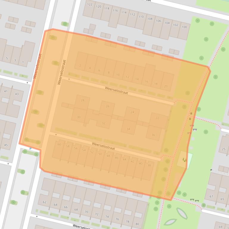 Kaart van postcodegebied 5036BH.