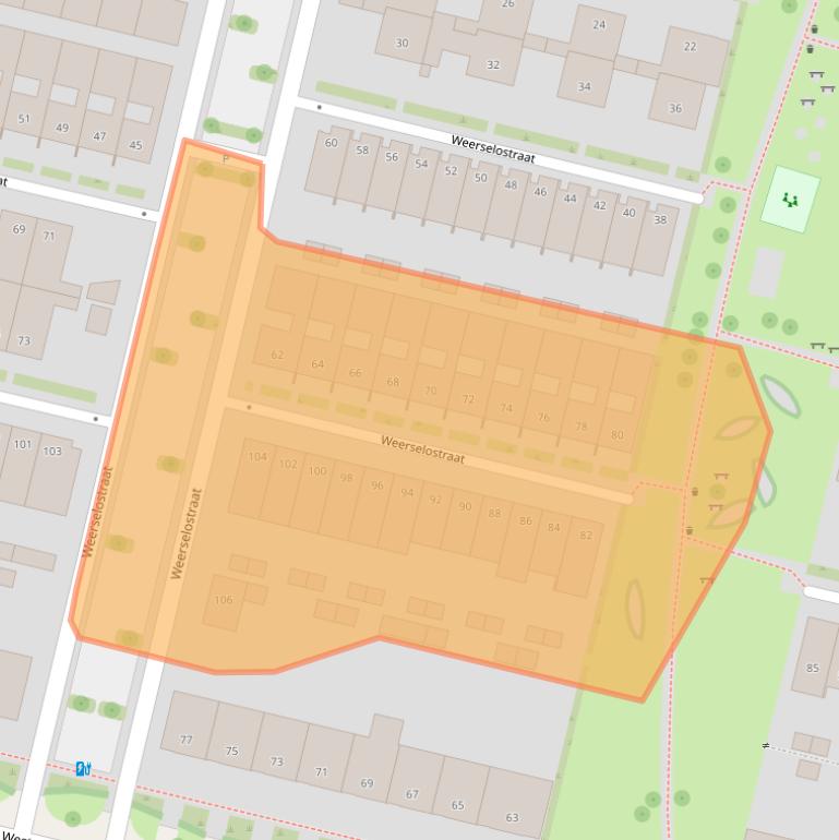Kaart van postcodegebied 5036BJ.
