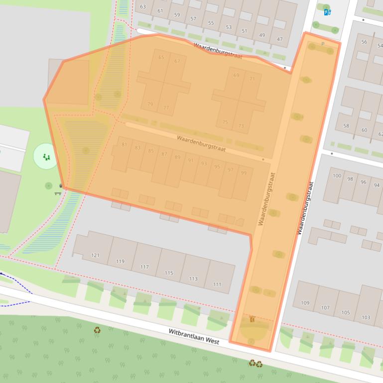 Kaart van postcodegebied 5036BN.