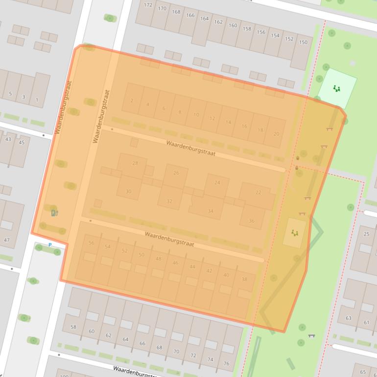 Kaart van postcodegebied 5036BP.