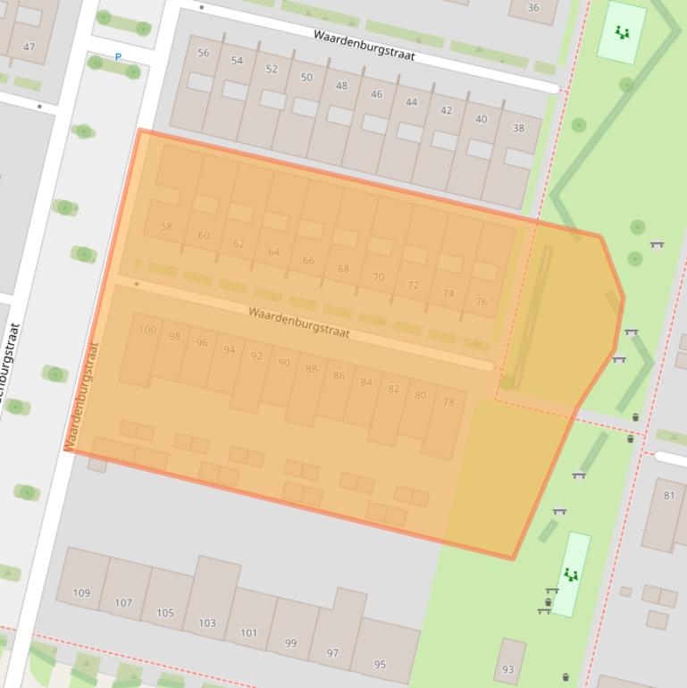 Kaart van postcodegebied 5036BR.