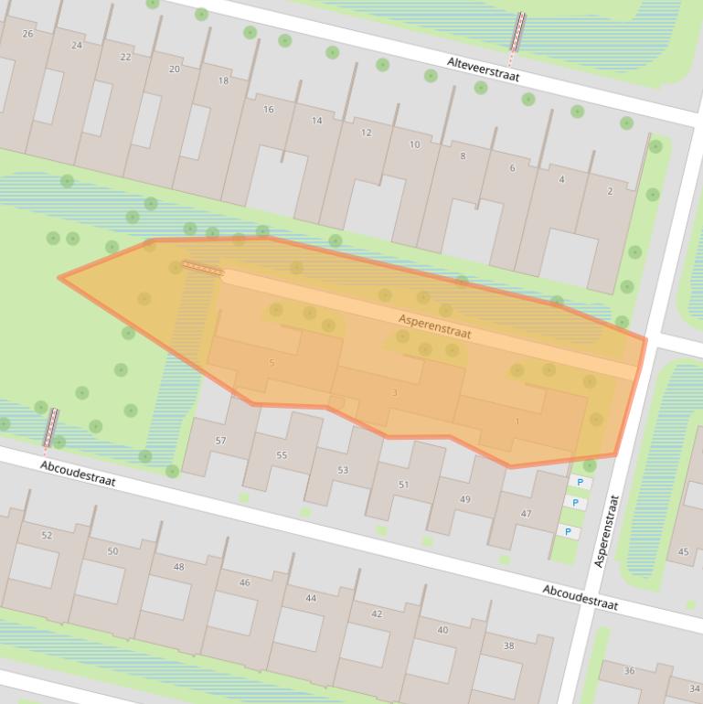 Kaart van postcodegebied 5036CG.