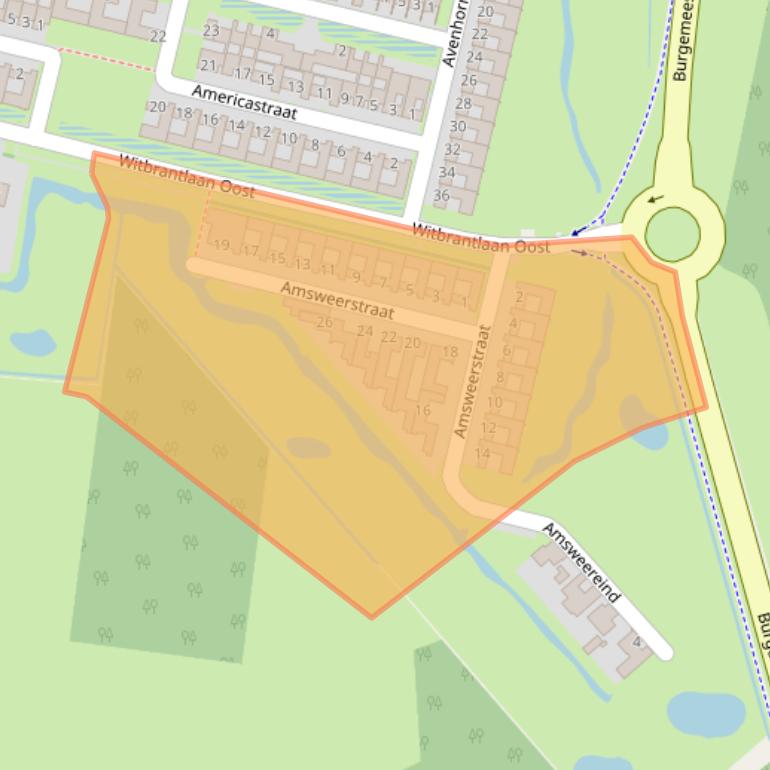 Kaart van postcodegebied 5036CP.