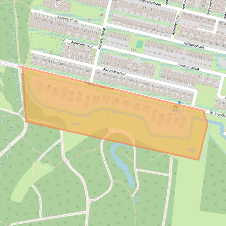 Kaart van postcodegebied 5036CS.
