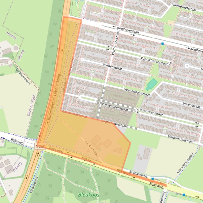 Kaart van postcodegebied 5036ND.