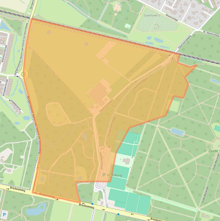 Kaart van postcodegebied 5036PA.