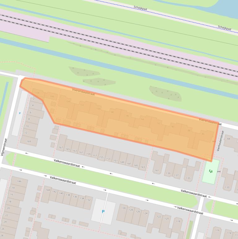 Kaart van postcodegebied 5036SE.