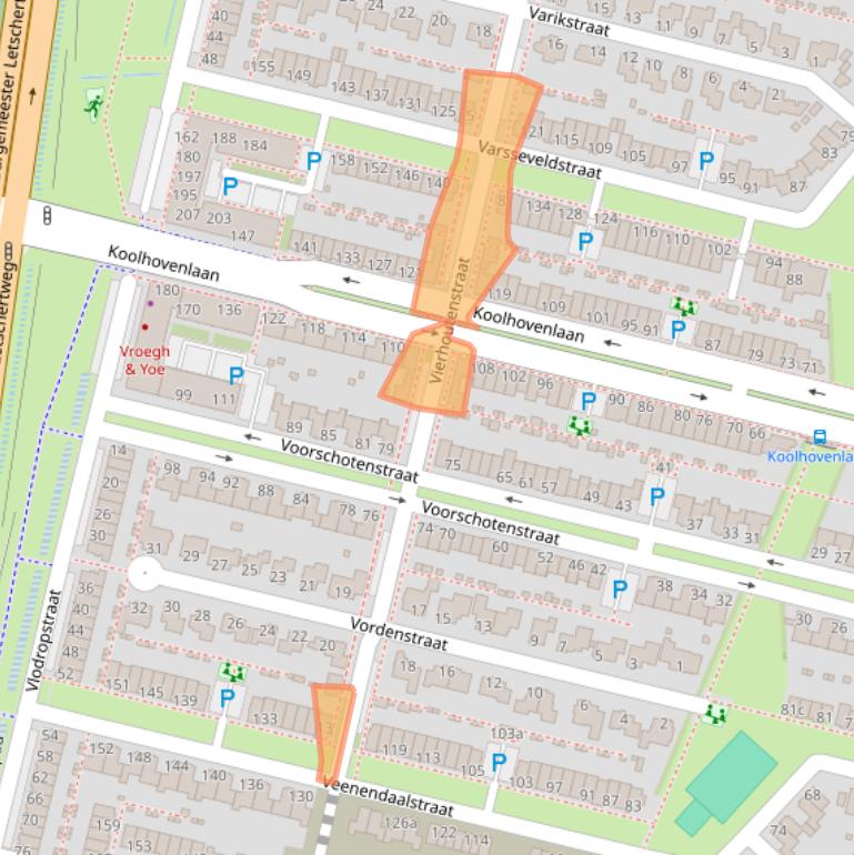 Kaart van postcodegebied 5036SW.