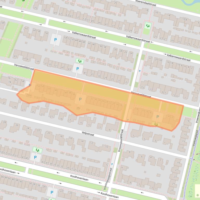 Kaart van postcodegebied 5036TD.