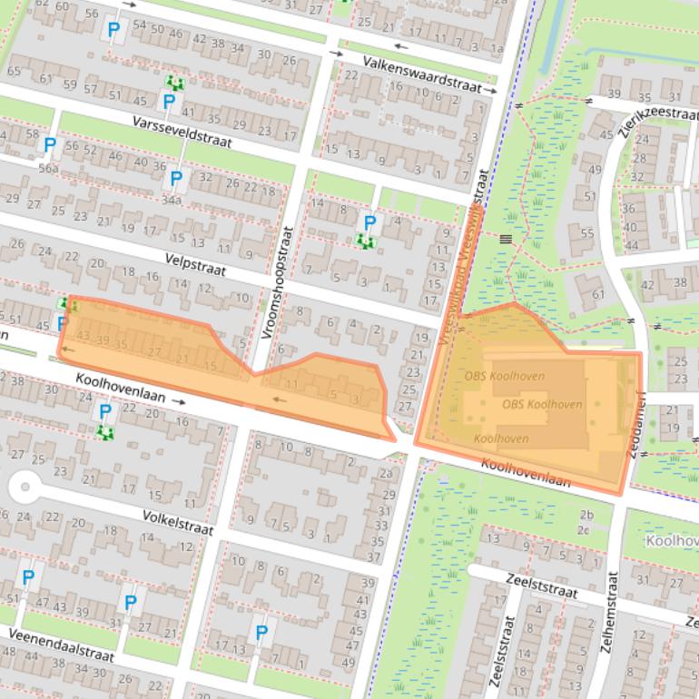 Kaart van postcodegebied 5036TK.