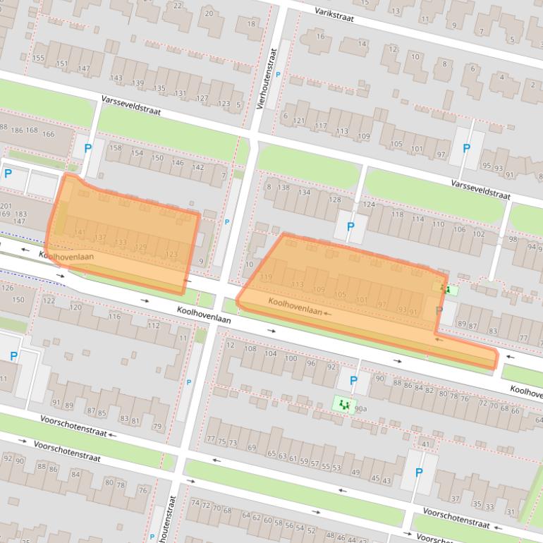 Kaart van postcodegebied 5036TM.