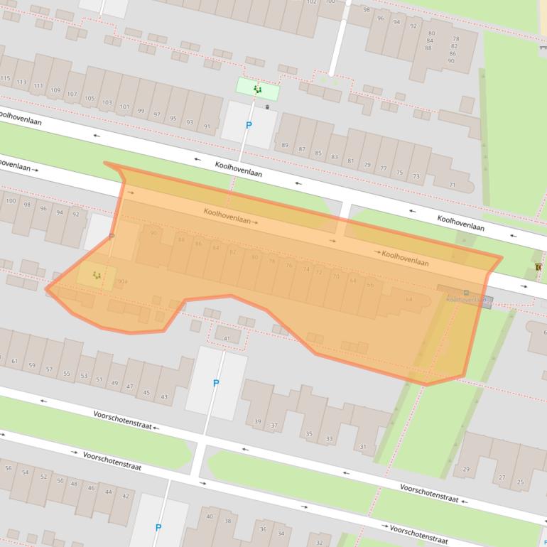 Kaart van postcodegebied 5036TP.