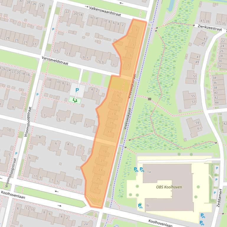 Kaart van postcodegebied 5036VA.