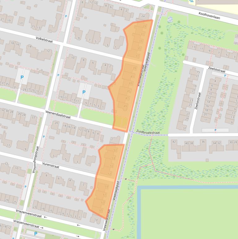 Kaart van postcodegebied 5036VB.