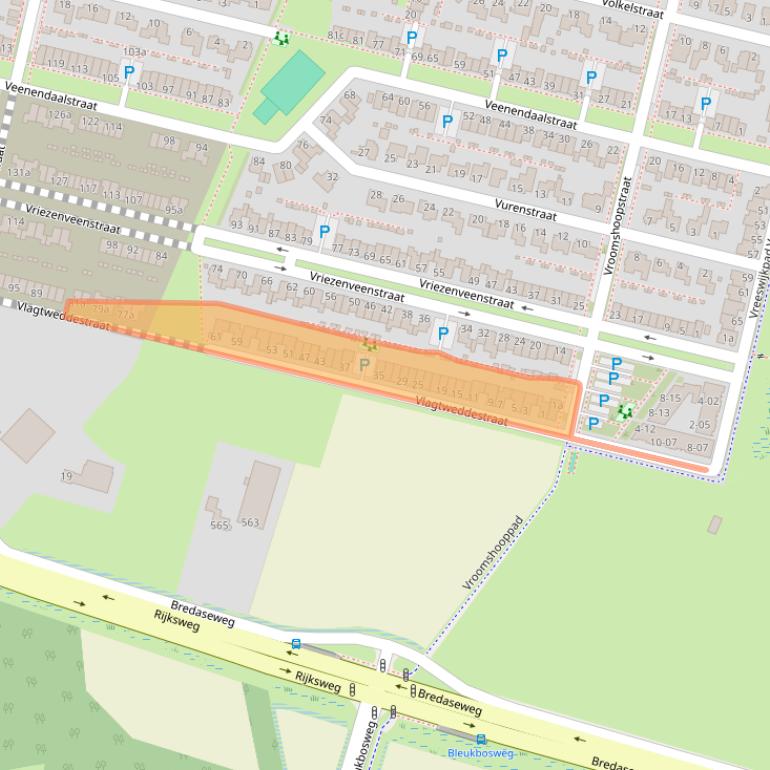 Kaart van postcodegebied 5036VM.