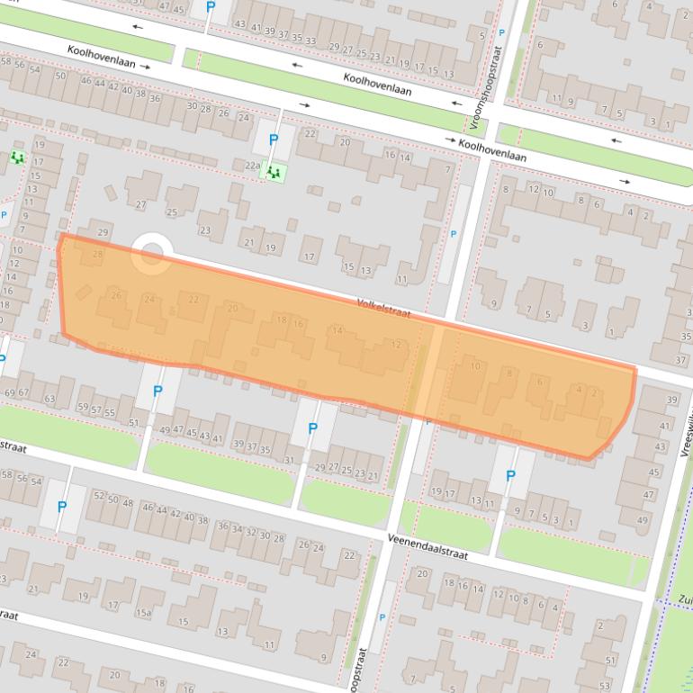 Kaart van postcodegebied 5036WC.