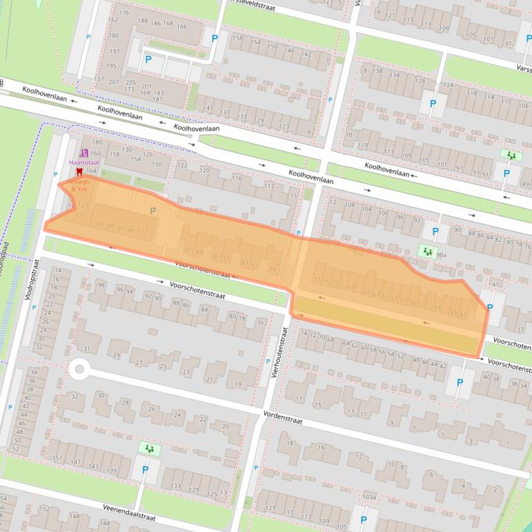 Kaart van postcodegebied 5036WE.