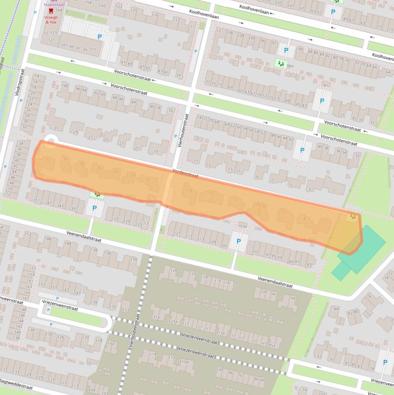 Kaart van postcodegebied 5036WK.