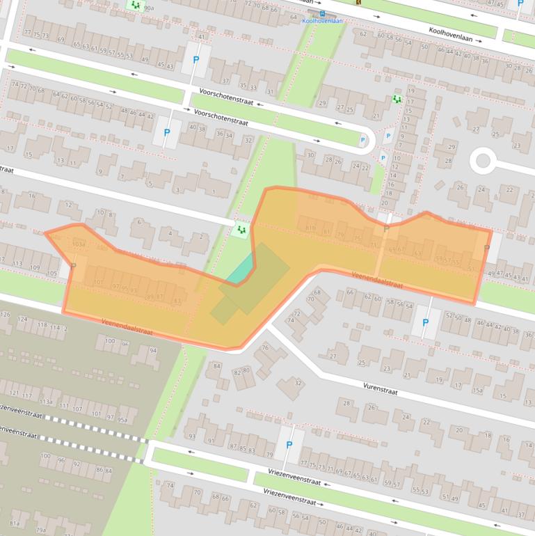 Kaart van postcodegebied 5036WN.