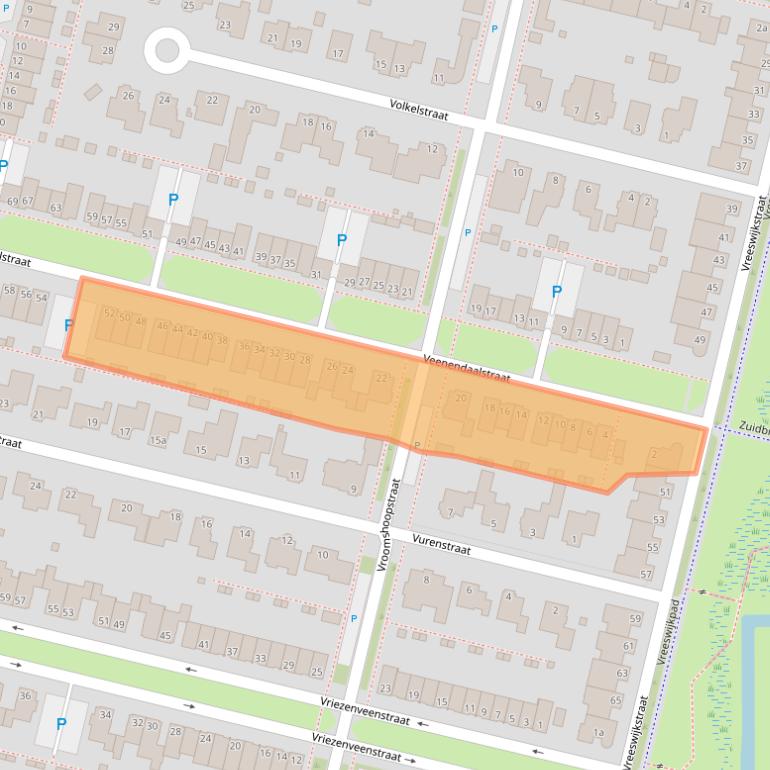 Kaart van postcodegebied 5036WR.