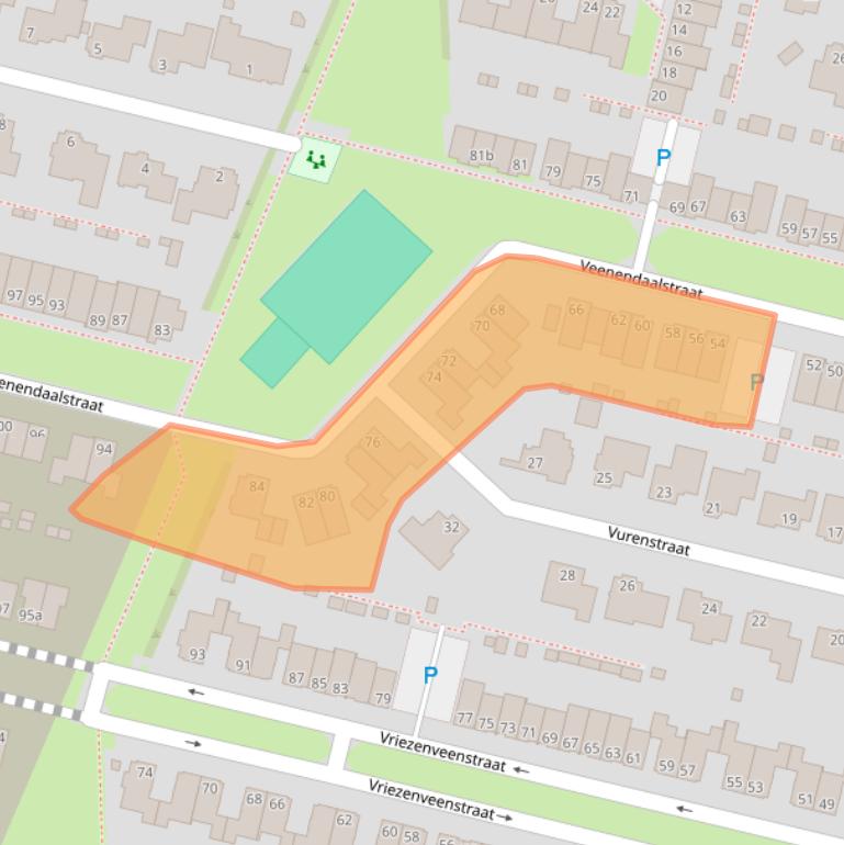 Kaart van postcodegebied 5036WS.